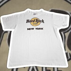 Hard Rock Cafe Vintage 90s Shirt Unisex Large White Single Stitch Graphic USA